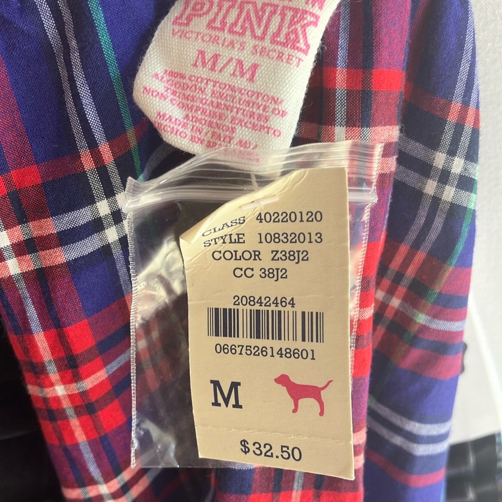 VICTORIA'S SECRET Plaid Women’s Pajama Pants - Blue and Red - Picture 8 of 9